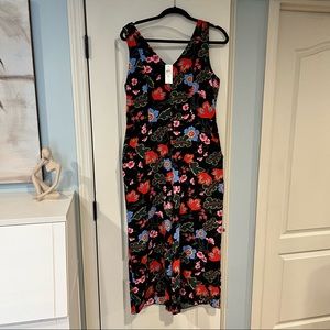 NWT - Ann Taylor Factory Floral Jumpsuit Size 10